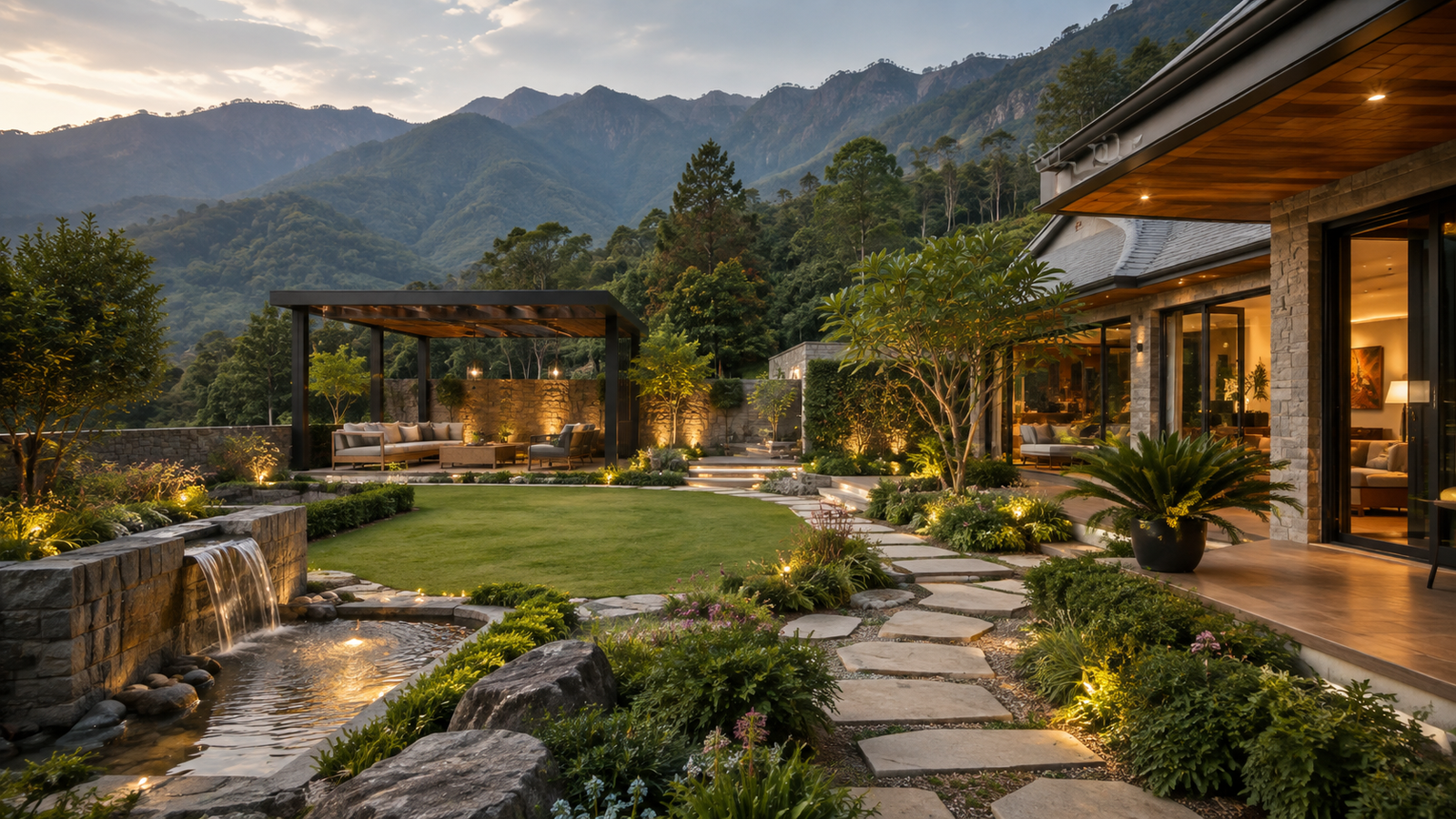 Modern outdoor space designed by a Landscape Architect in Dehradun