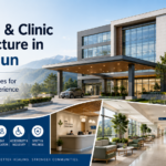 Modern healthcare building designed by a Hospital Architect in Dehradun