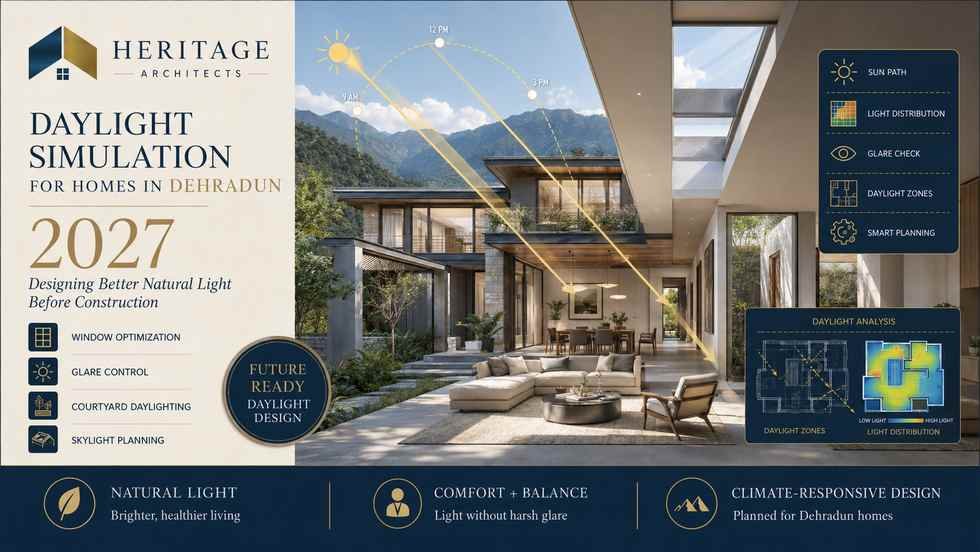 Daylight Simulation for Homes in Dehradun showing natural light analysis in a modern residence