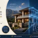 Digital Twin Architecture in Dehradun showing virtual BIM model and real building construction coordination