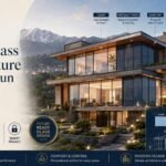 Smart Glass Architecture in Dehradun with electrochromic windows controlling heat glare and daylight in a modern home