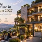Co-Living Architecture in Dehradun with private studios, coworking lounge and shared residential spaces