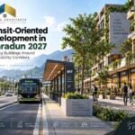 Transit-Oriented Development in Dehradun with mixed-use buildings, public transport, walking and future mobility corridors