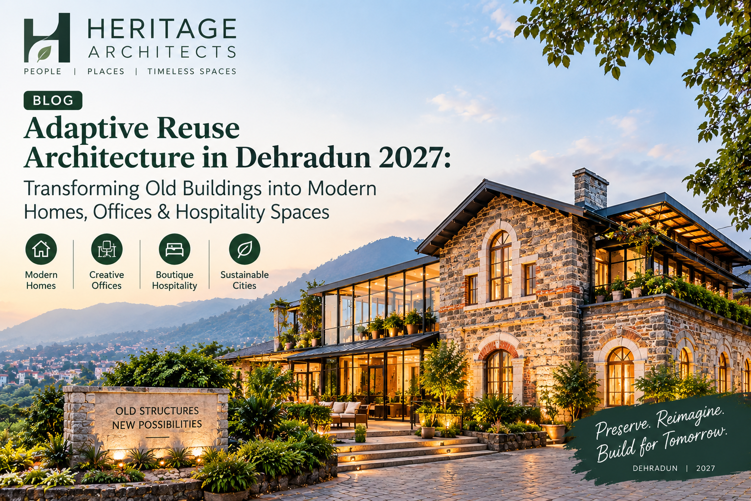 Adaptive Reuse Architecture in Dehradun transforming an old building into a modern sustainable space