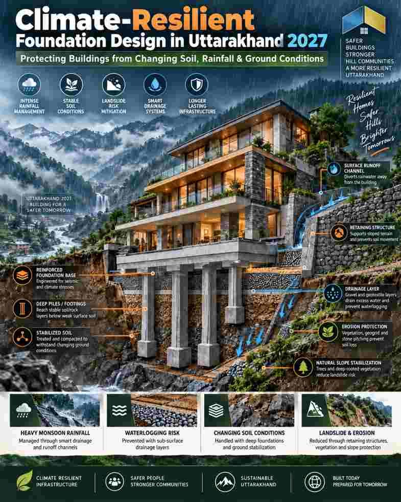 Climate-Resilient Foundation Design in Uttarakhand for changing soil, rainfall and ground conditions